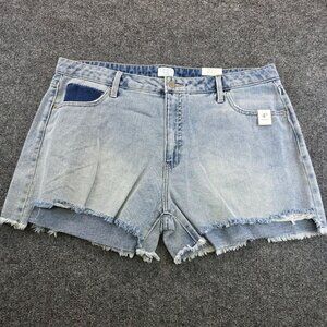 Time And Tru 4'' Cut Off Jean Shorts Size 20 Light Wash High Rise Indie Festival